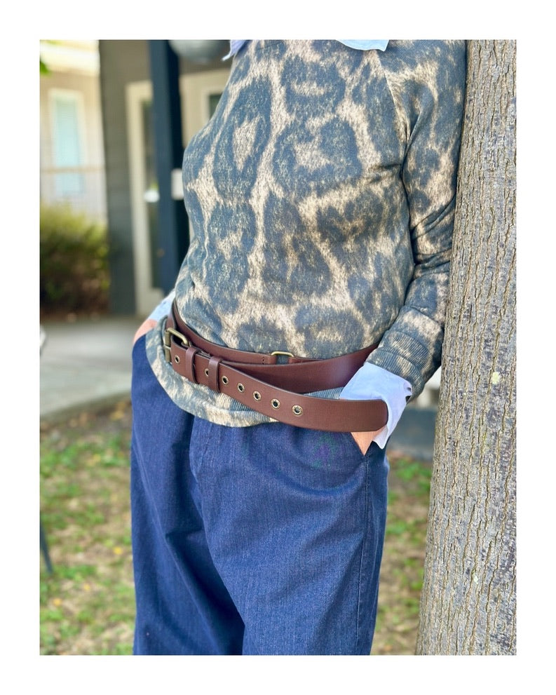 M.A. Dainty Emery Snow Leopard Knit