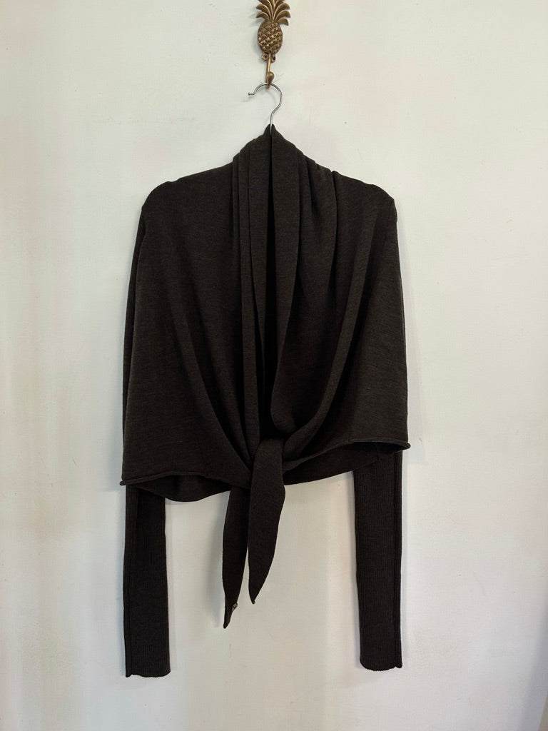 M.A. Dainty Soho Chocolate Wool Cardigan