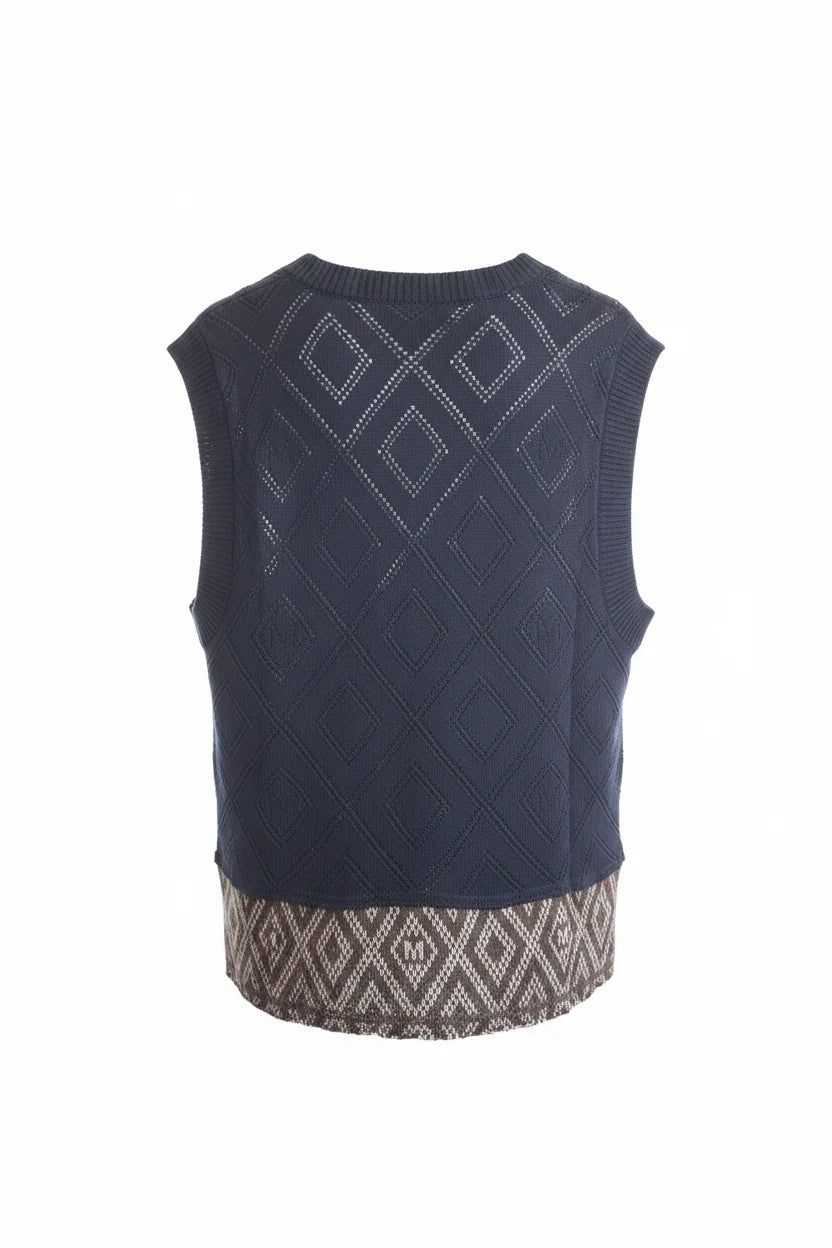 M.A. Dainty Easy Navy Vest