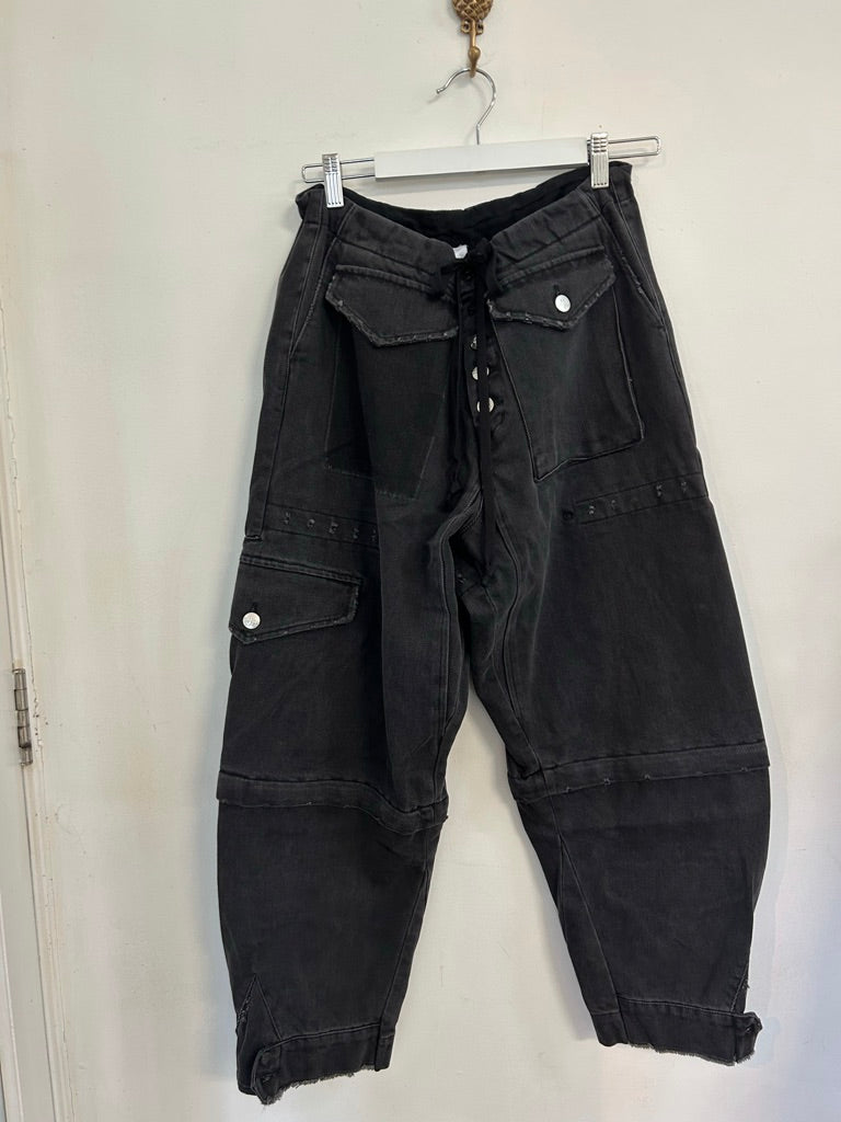 M.A. Dainty Trucker Black Cotton Jeans