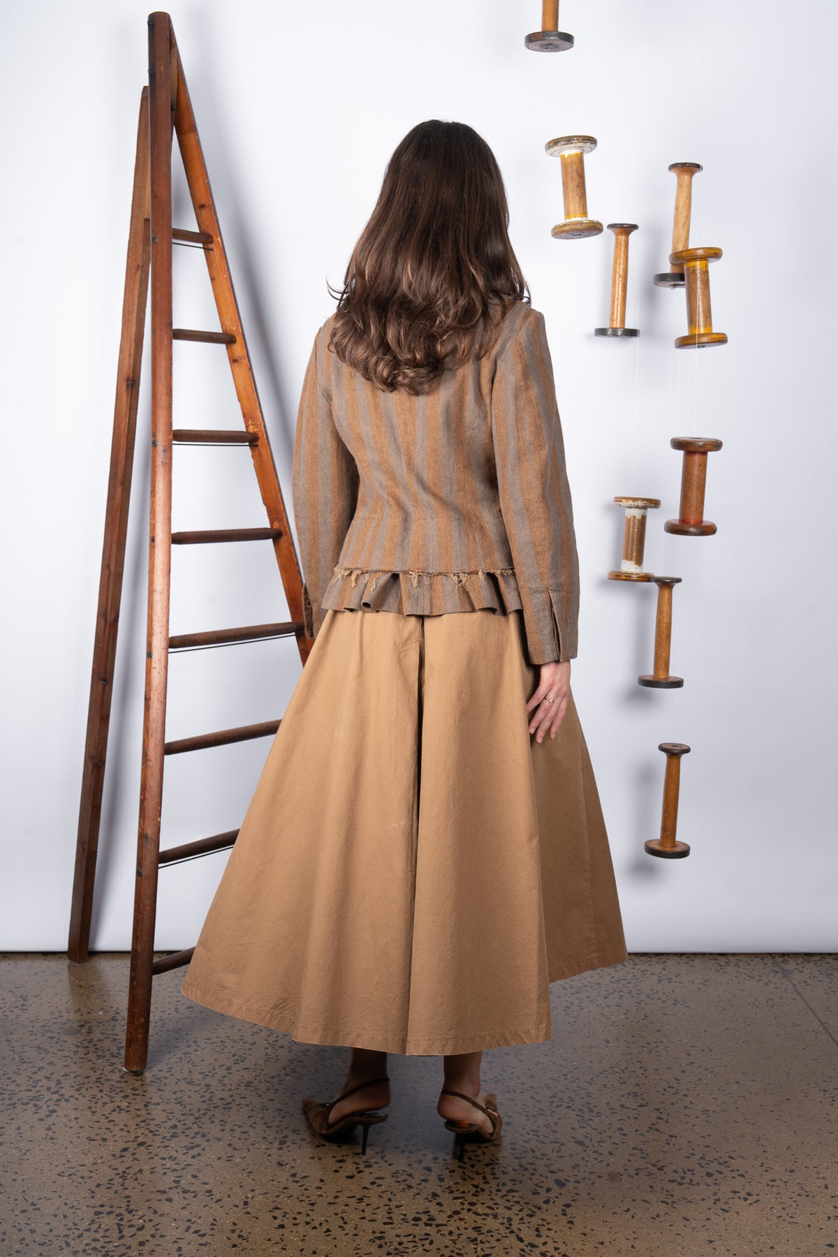 M.A. Dainty Bumper Tan Cotton Skirt