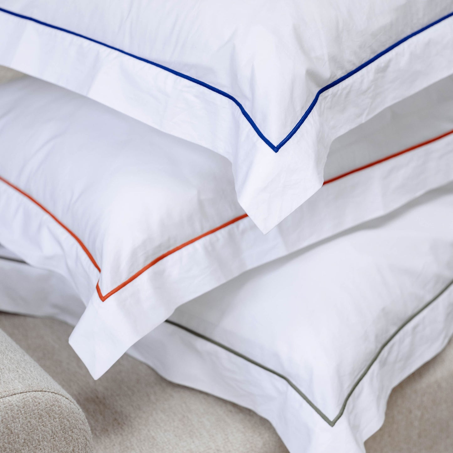 Grace Olive Embroidered 250TC Cotton Pillowcases