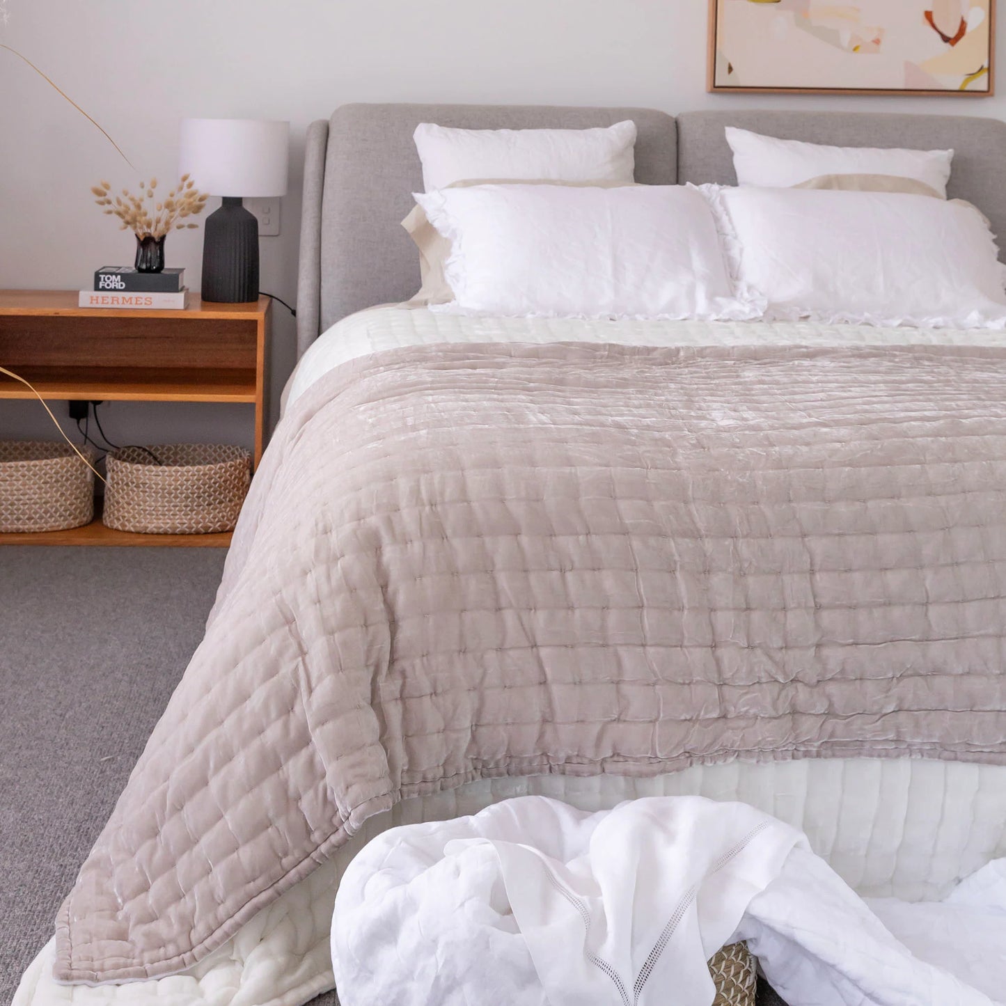 Allure Pearl Silk Velvet Quilt