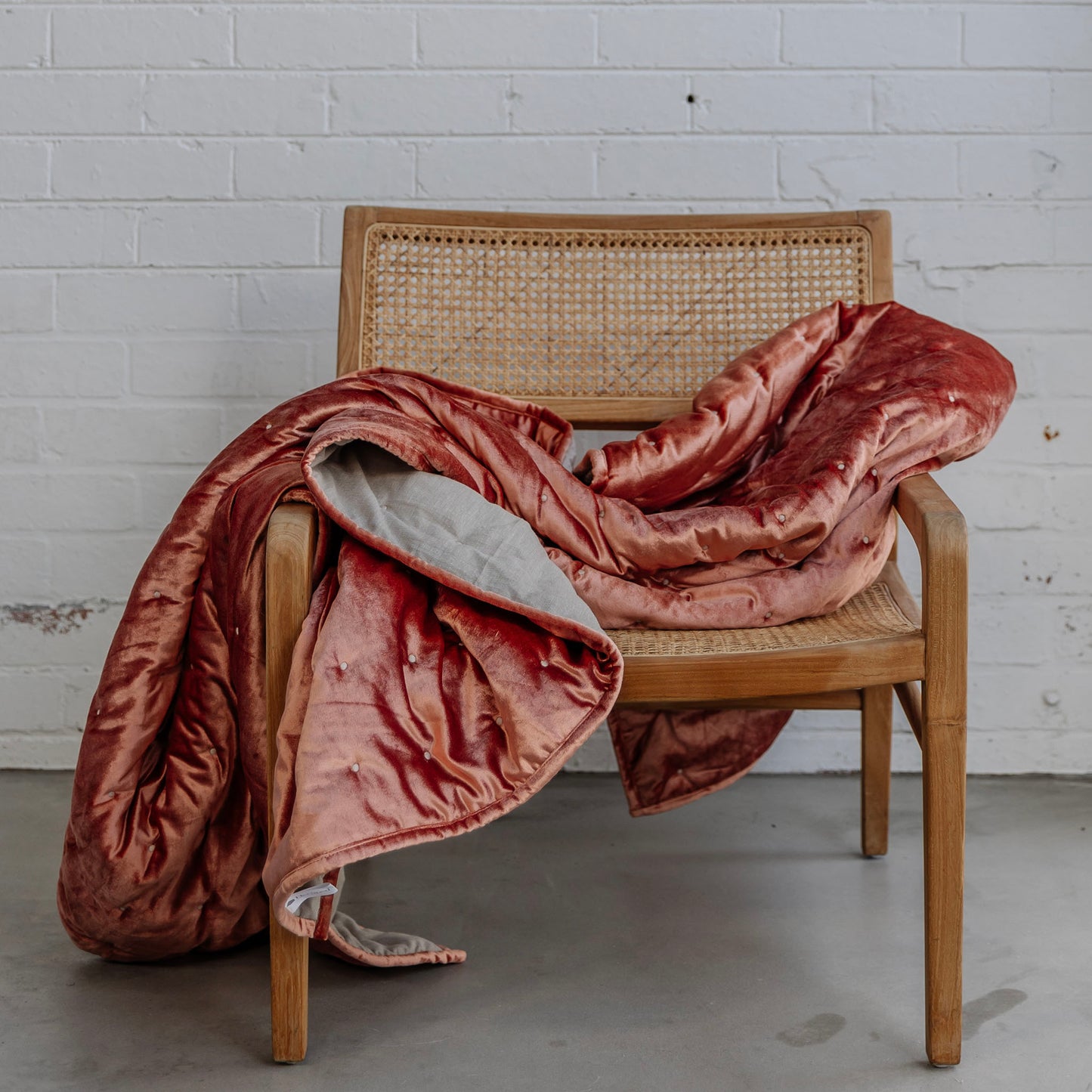 Dainty Burnt Orange Cotton Velvet Throw