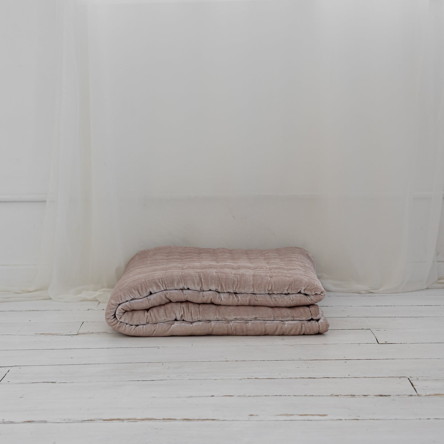 Tempt Pale Pink Silk Velvet Throw