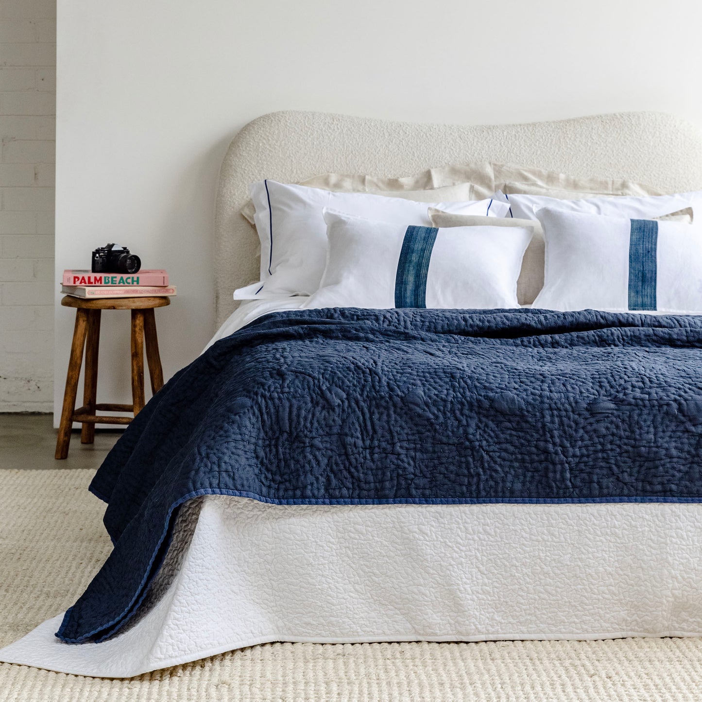 Vintage Hemp Indigo Inlay Cushion