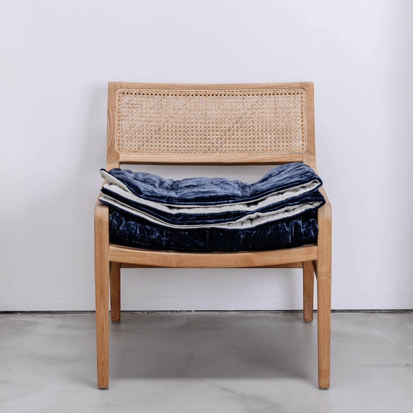 Lavish Navy Silk Velvet Throw