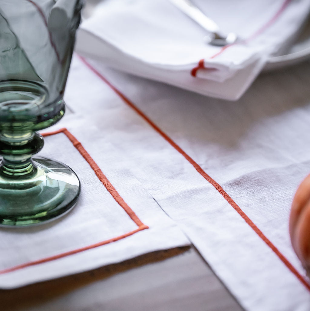 Dolce Embroidered Linen Table Runners