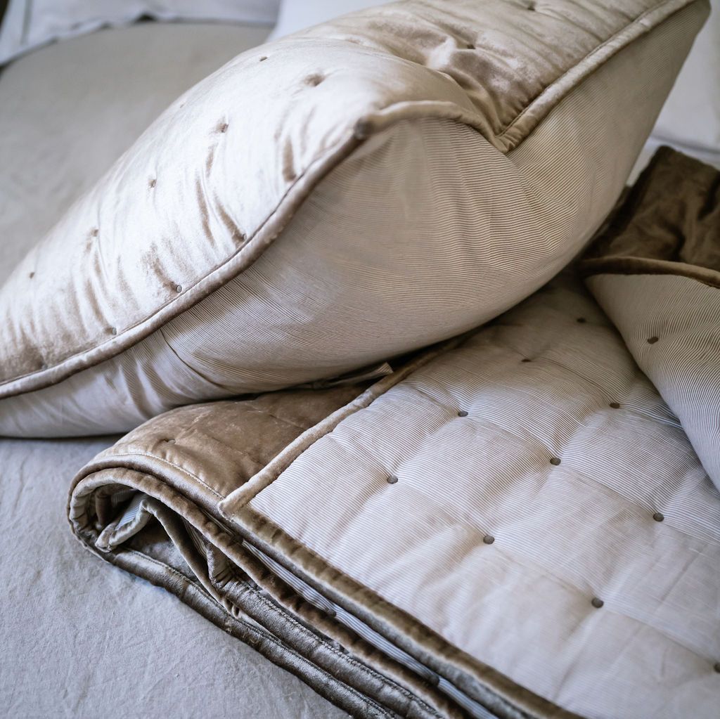 Dainty Mocha Cotton Velvet Cushion Cover