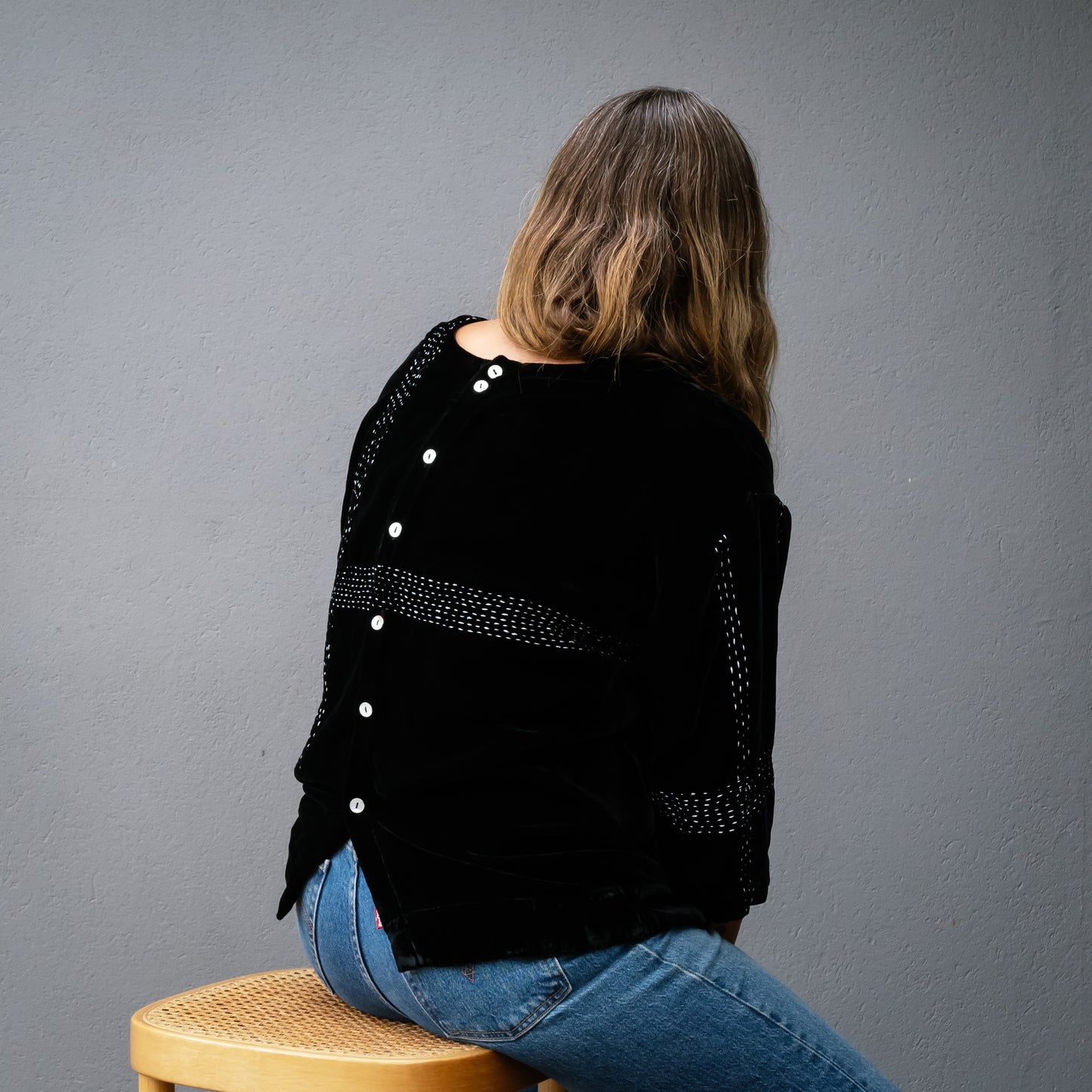 Audrey Handstitched Silk Velvet Tops