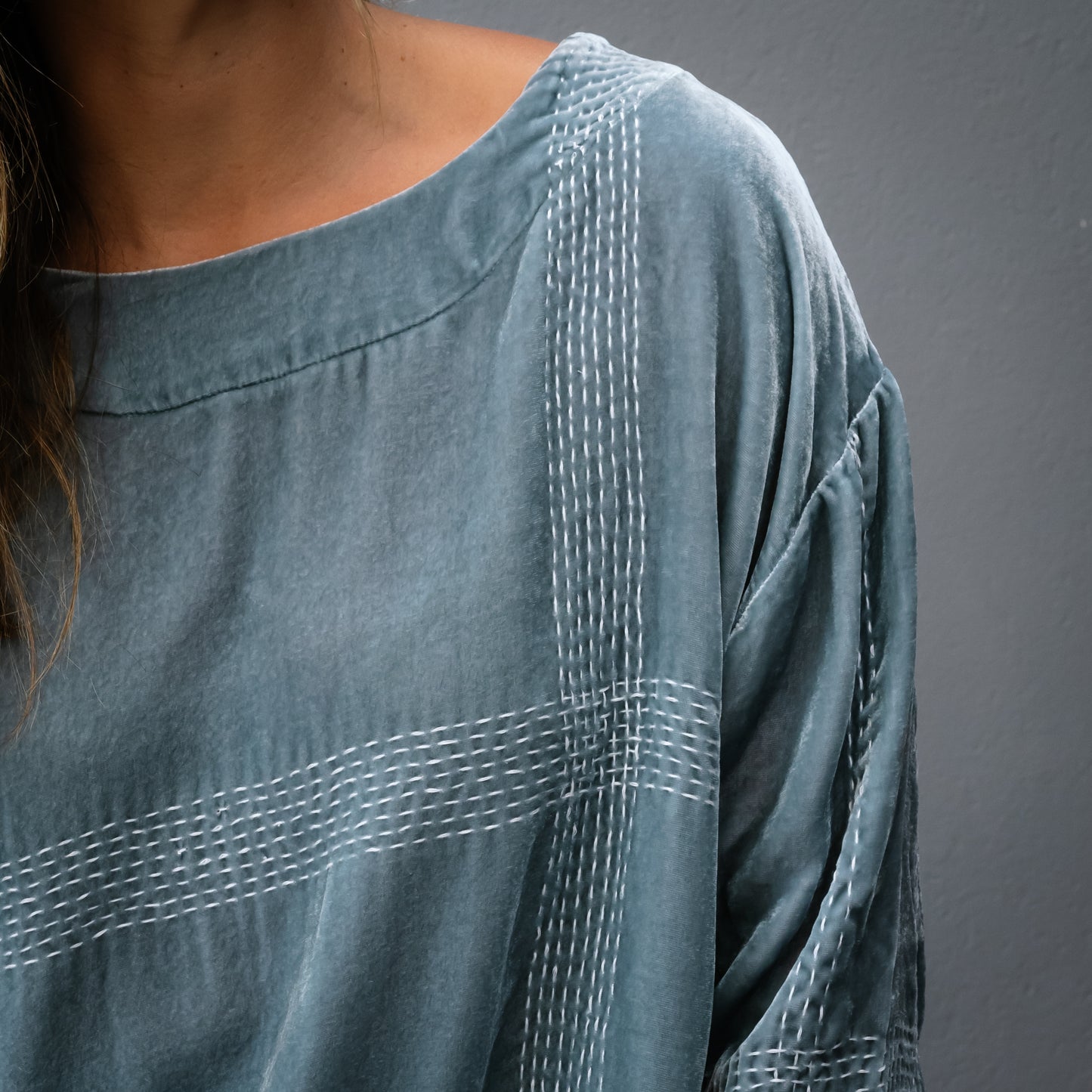Audrey Handstitched Silk Velvet Tops
