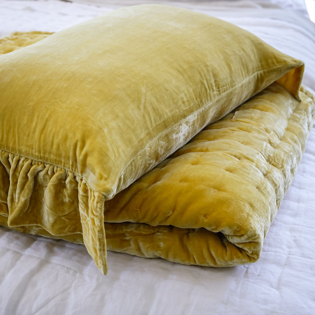 Tempt Primrose Gold Silk Velvet Throw