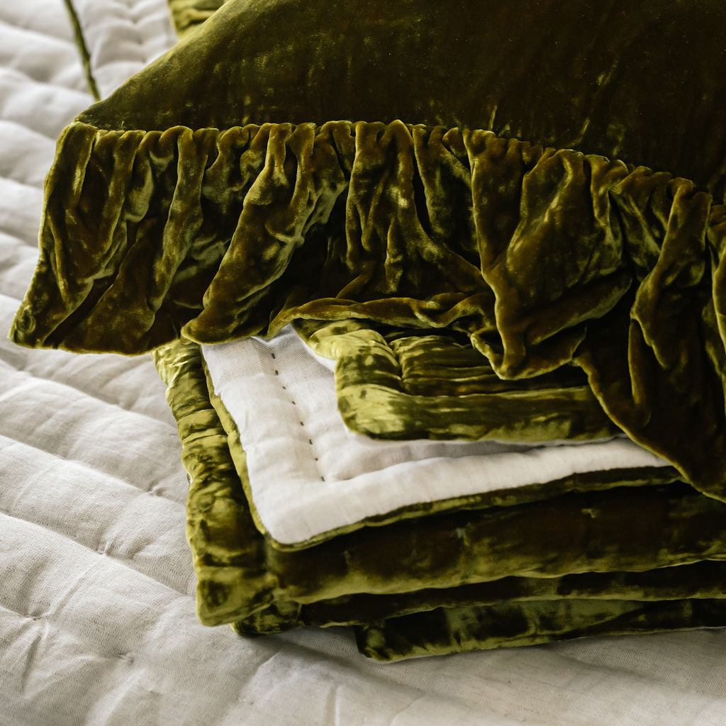 Tempt Antique Gold Silk Velvet Throw