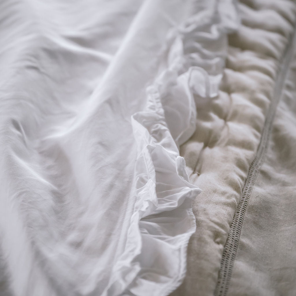 Charm Ruffled 400TC Cotton Queen Sheet Set