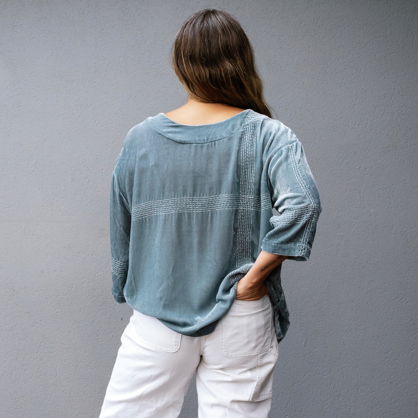 Audrey Handstitched Silk Velvet Tops