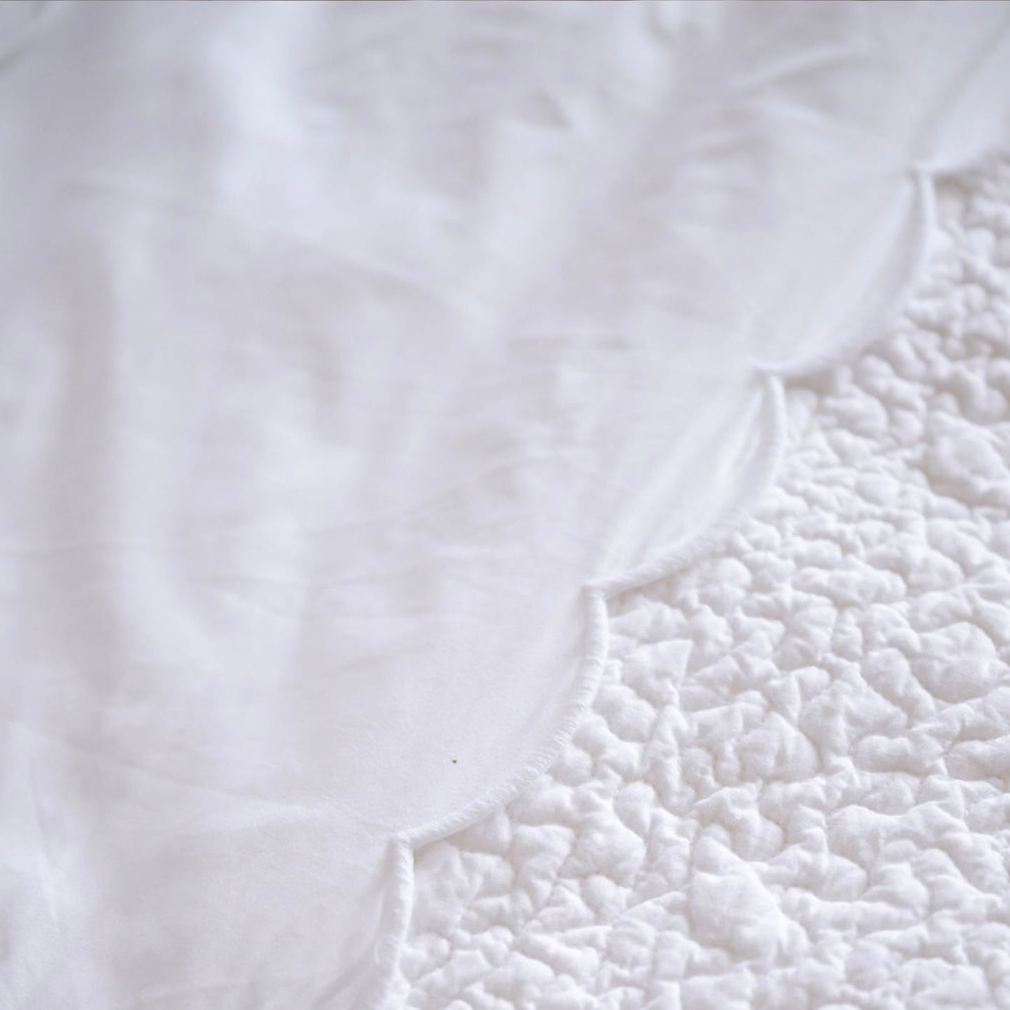 White Scalloped Edge 400TC Cotton Sheet Sets