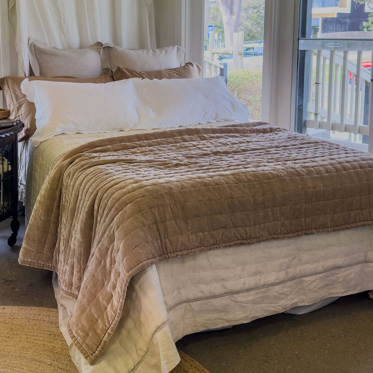 Tempt Latte Silk Velvet Throw