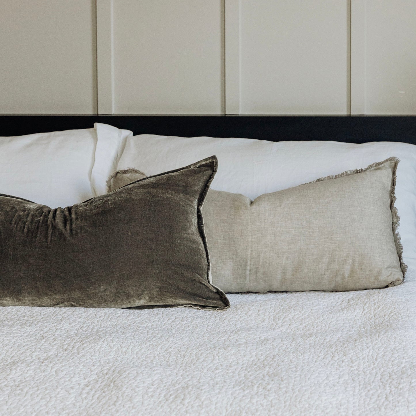 Long Smoky Gum Silk Velvet Lumbar Cushion