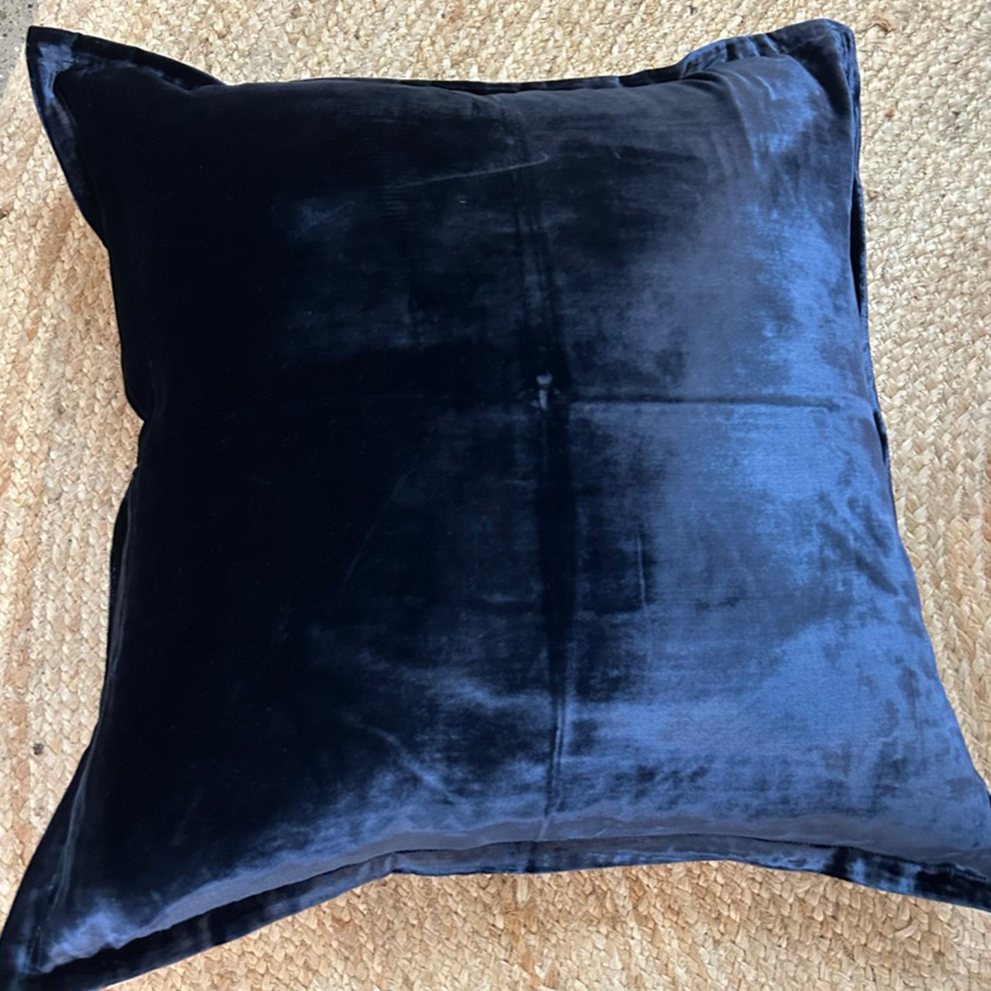 Navy Silk Velvet Cushion