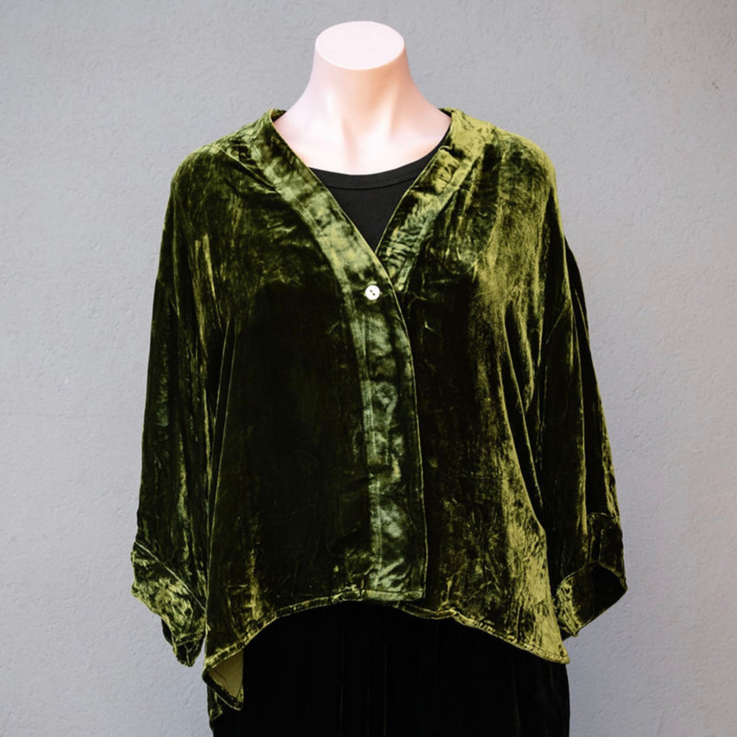 Etty Olive Silk Velvet Jacket