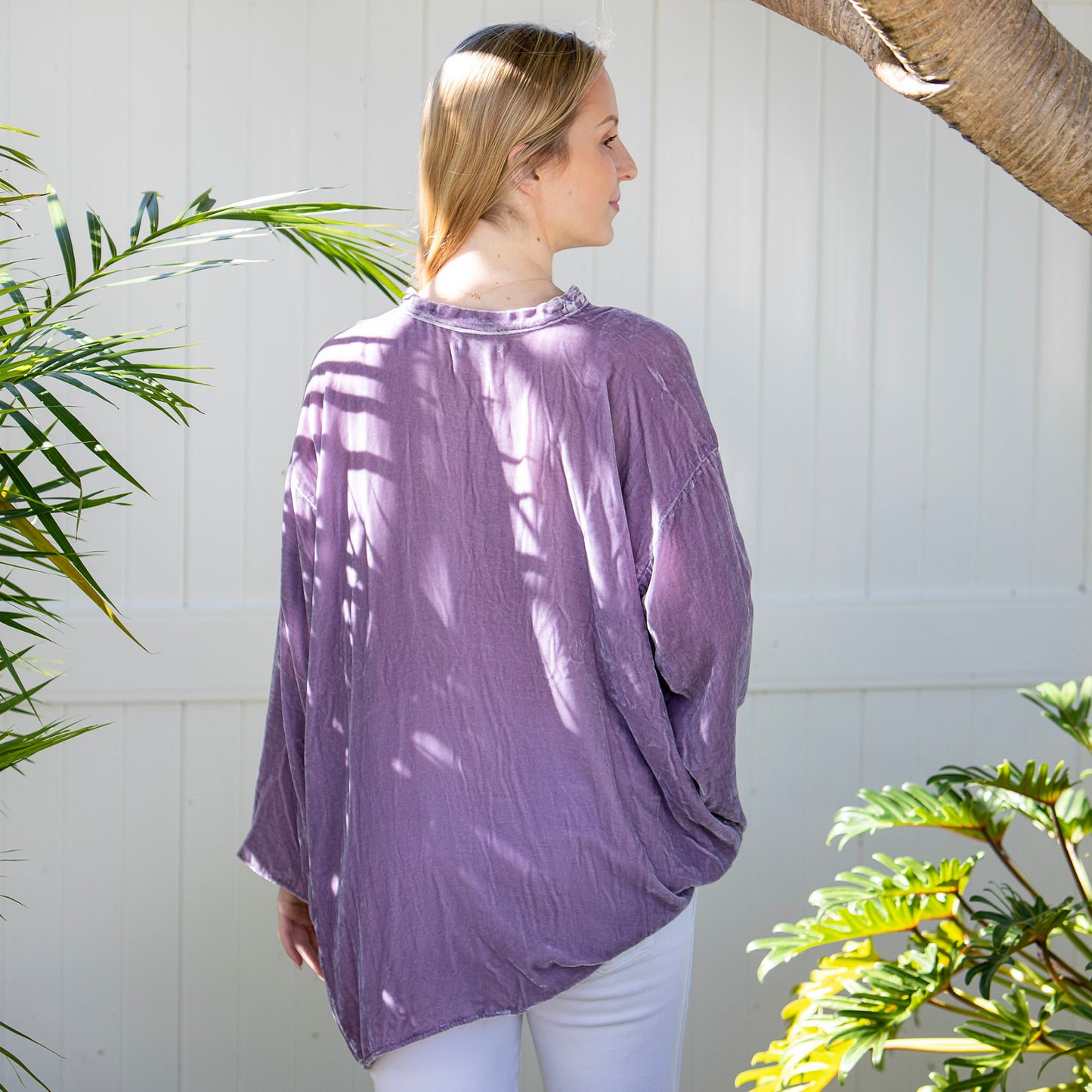 Evie Lilac Silk Velvet Shirt