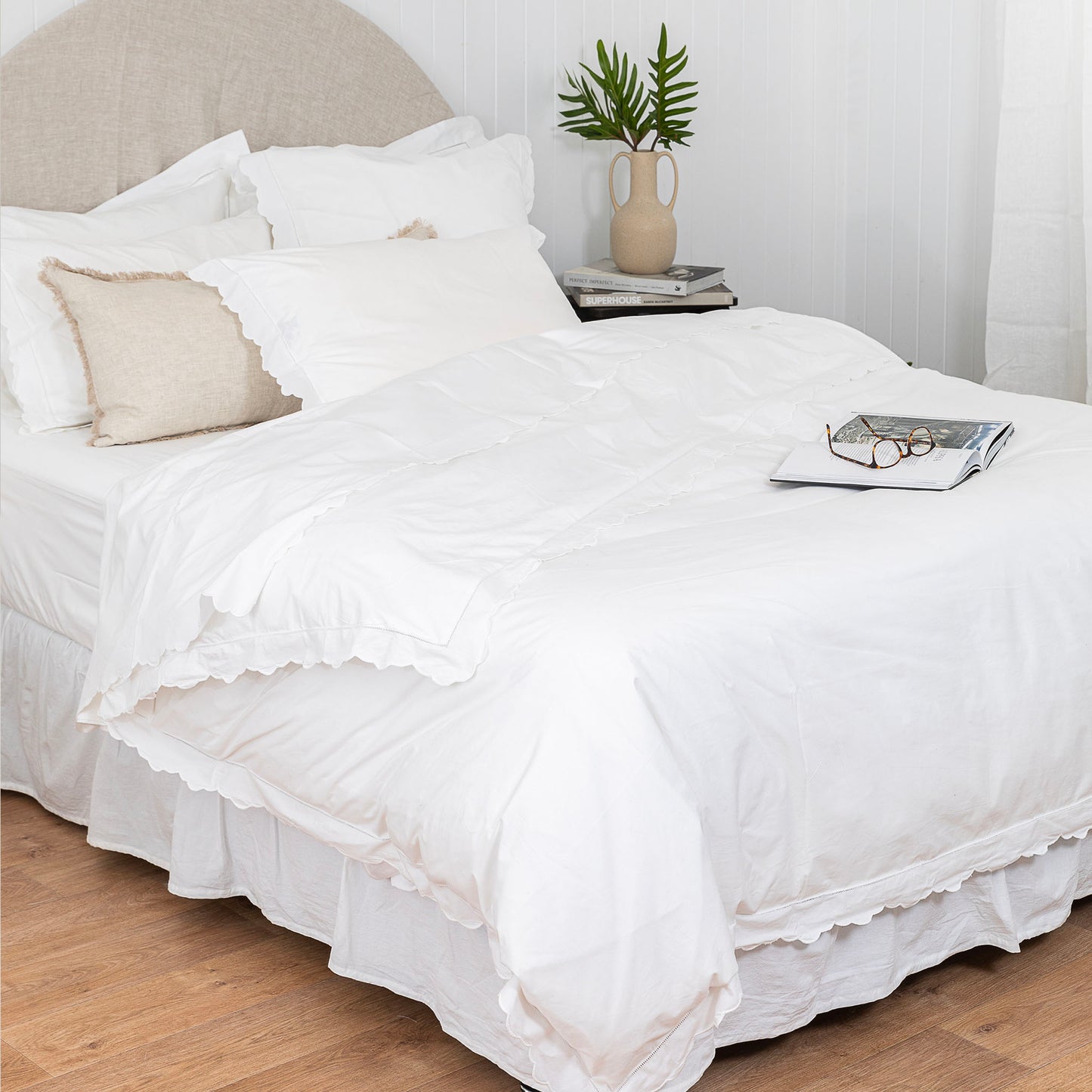 Italian 400TC White Cotton Fitted Sheets
