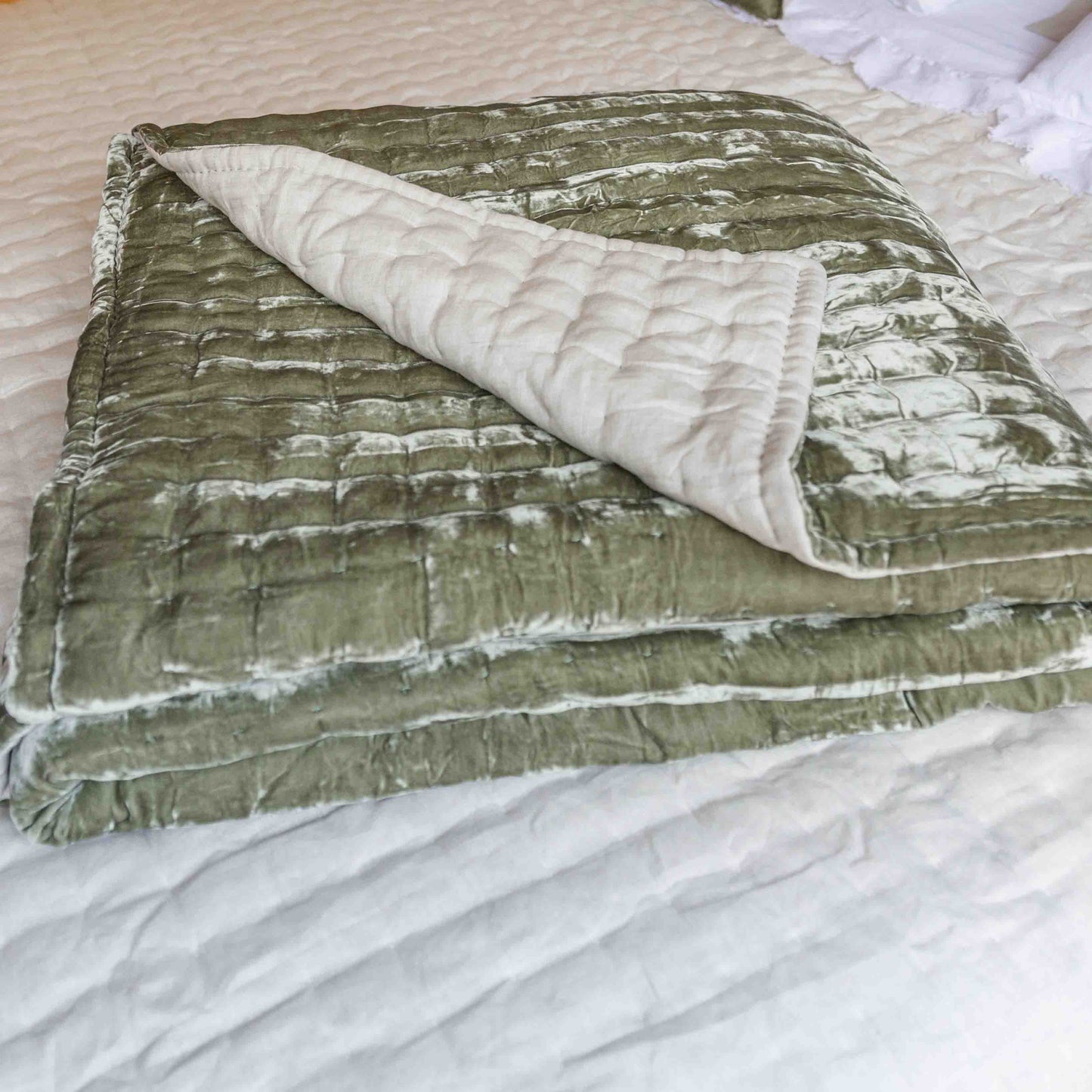 Tempt Caper Silk Velvet Throw