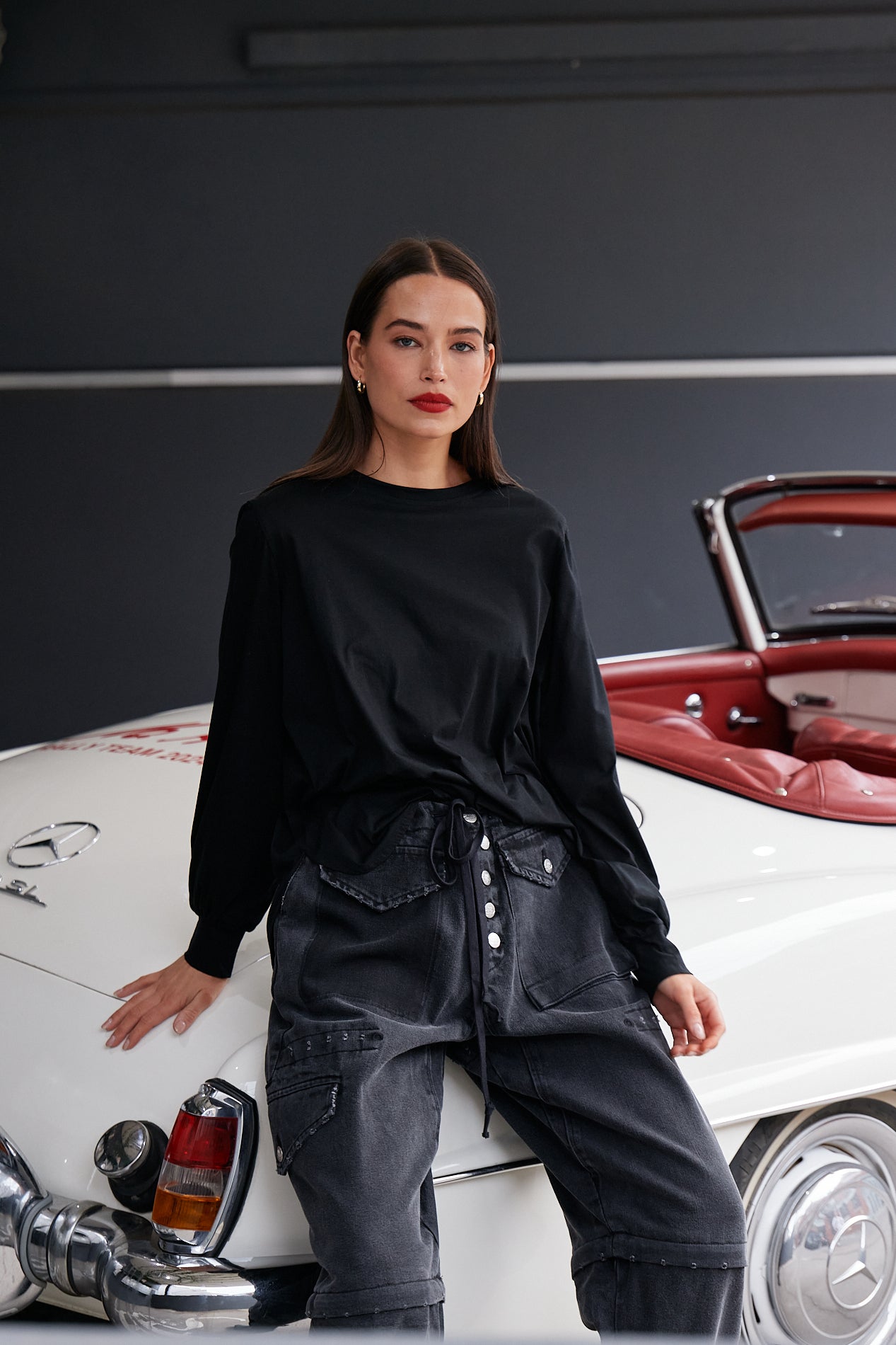 M.A. Dainty Baxter Black Cotton Top