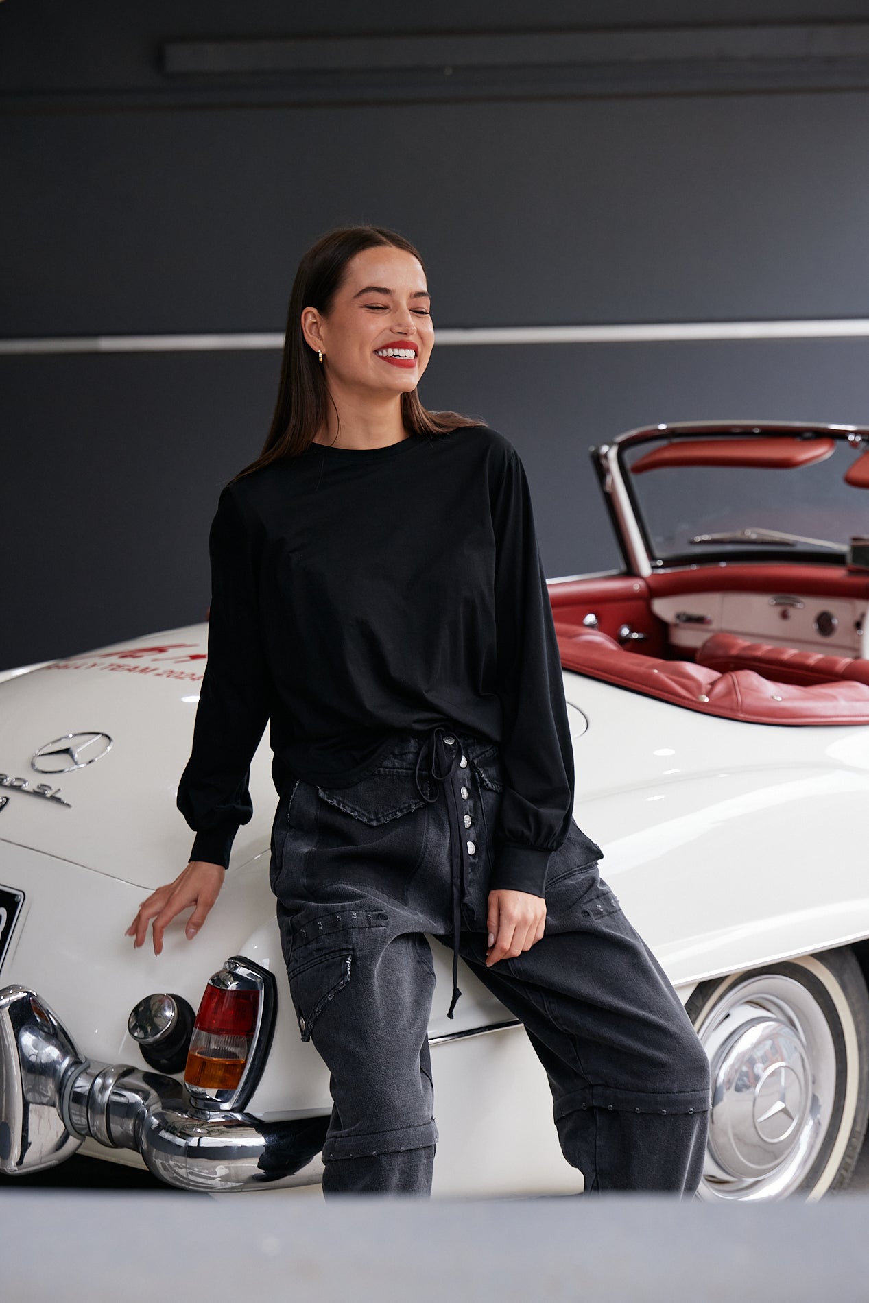 M.A. Dainty Baxter Black Cotton Top