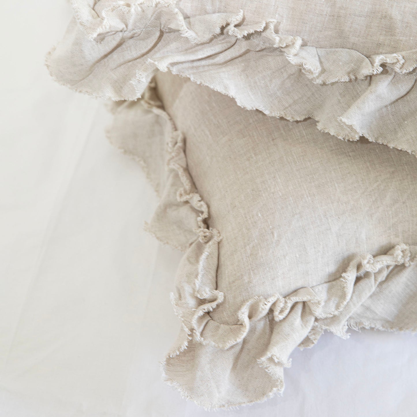 Isle Ruffled Linen Lumbar Cushions