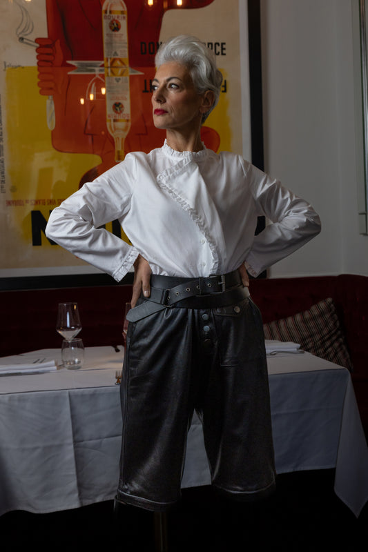 M.A. Dainty Beebee White Cotton Blouse