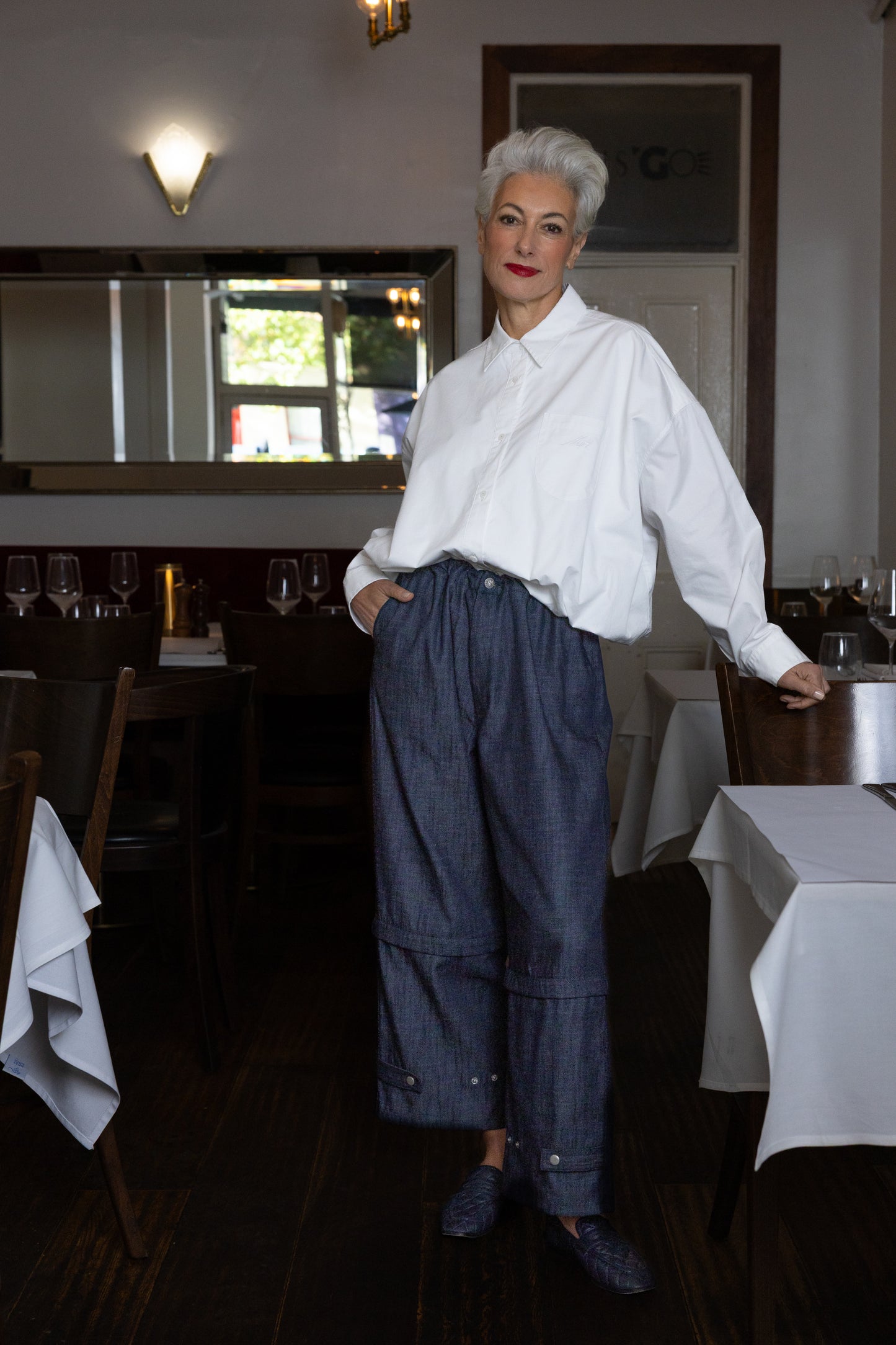 M.A. Dainty Treetops White Cotton Shirt