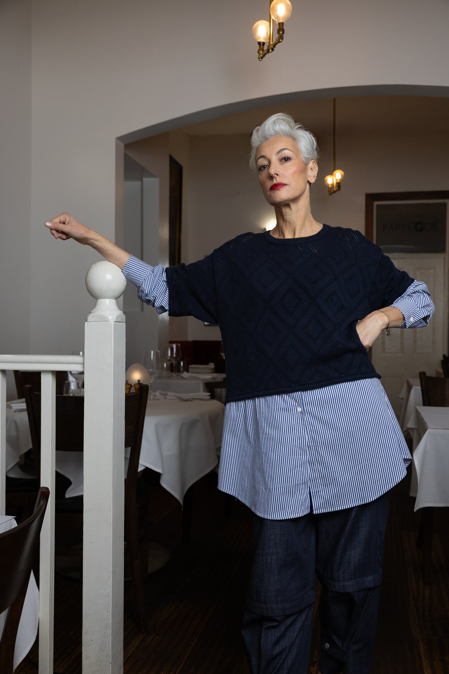 M.A. Dainty Rigger Navy Sweater