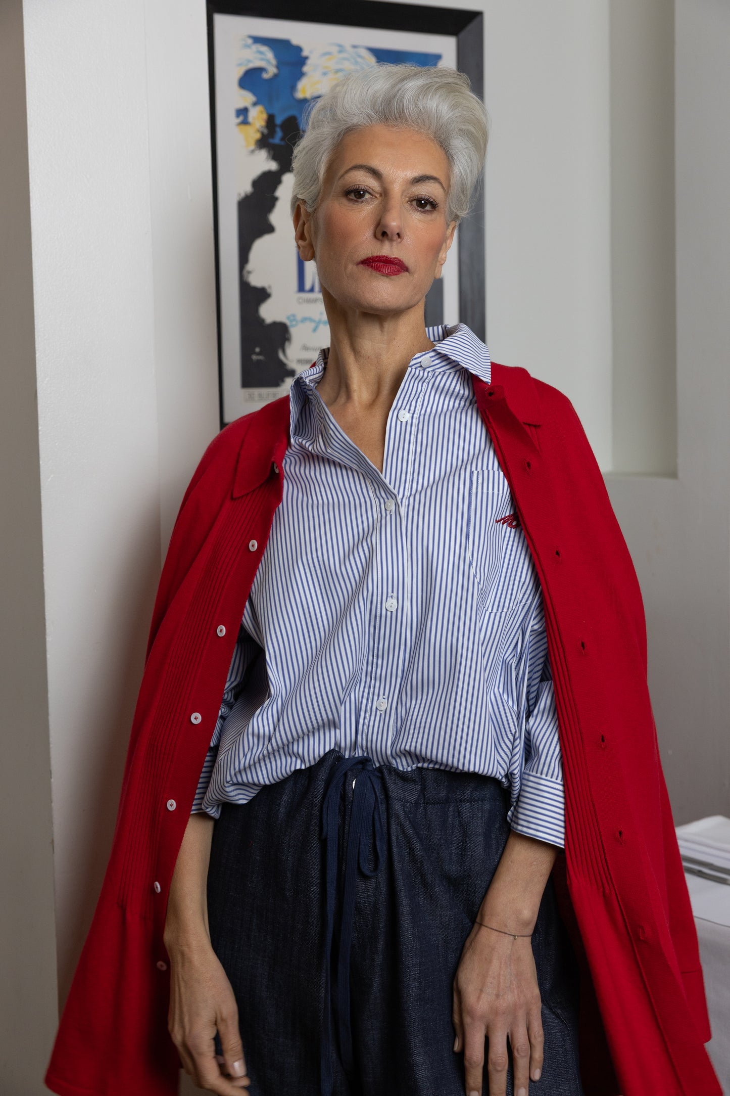M.A. Dainty Tuxe Red Hot Cardigan