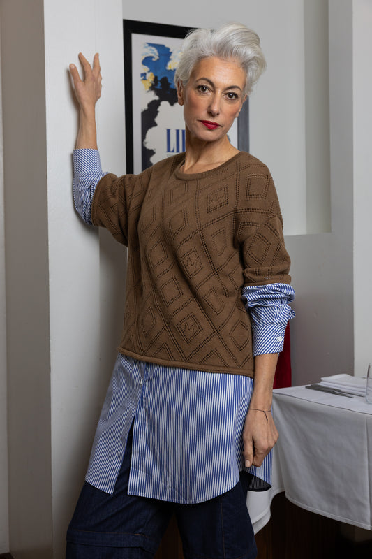 M.A. Dainty Rigger Tan Sweater