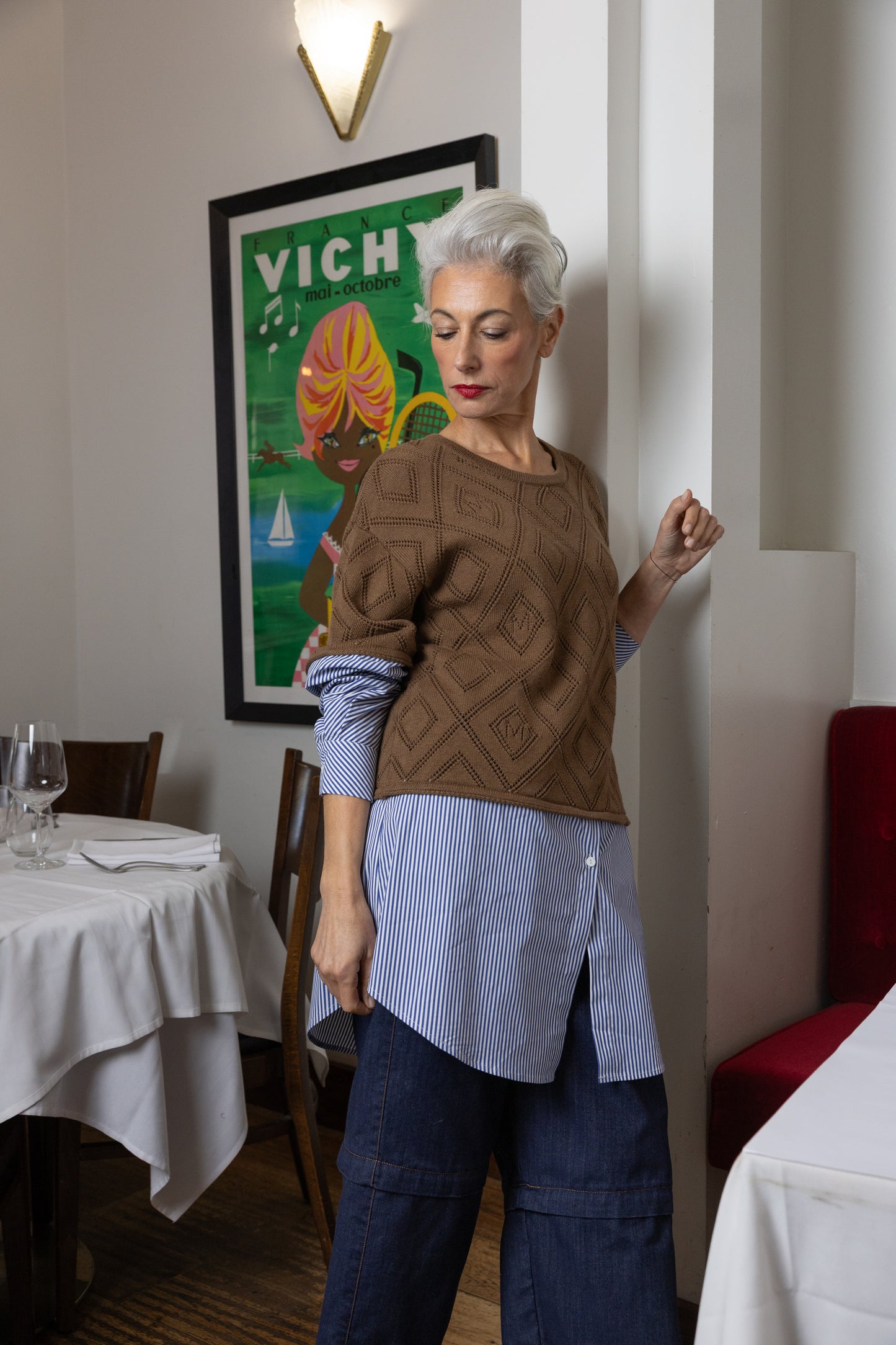 M.A. Dainty Rigger Tan Sweater