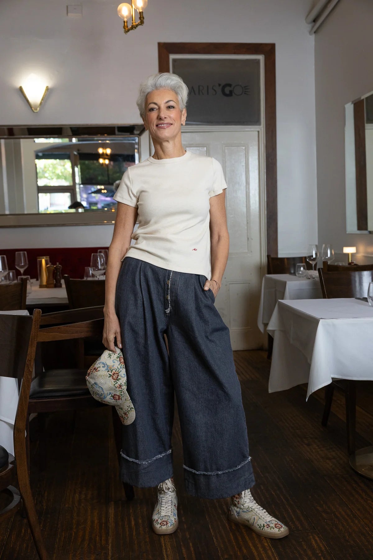 M.A. Dainty Rise Ecru Marle Tee