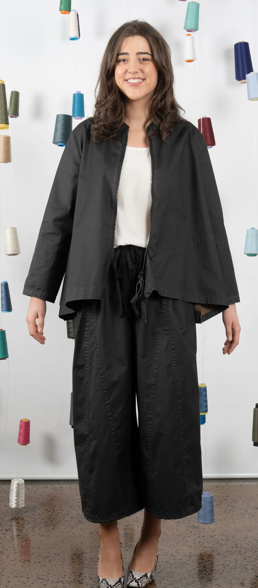 M.A. Dainty Faster Black Cotton Pants