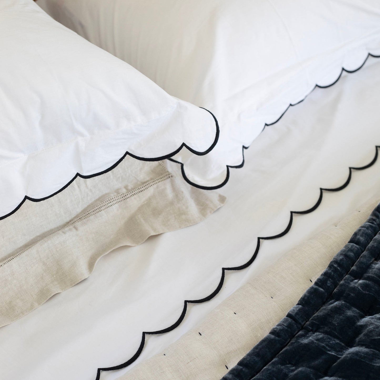 Scalloped Edge Cotton Euro Covers