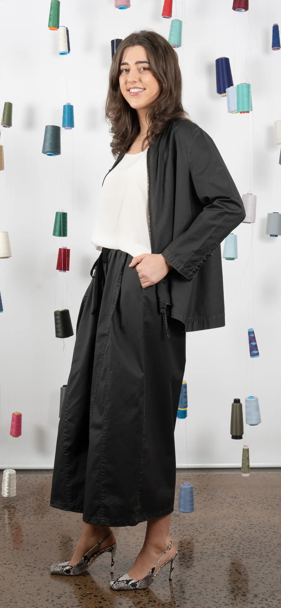M.A. Dainty Faster Black Cotton Pants