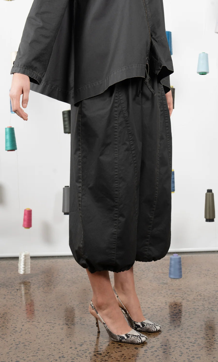 M.A. Dainty Faster Black Cotton Pants