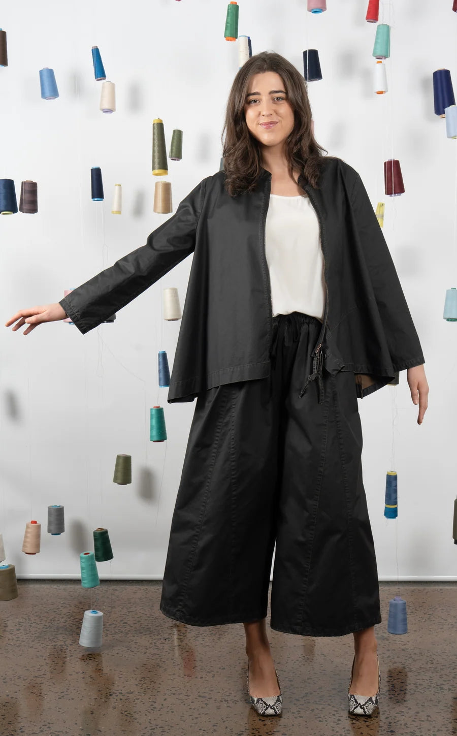 M.A. Dainty Faster Black Cotton Pants