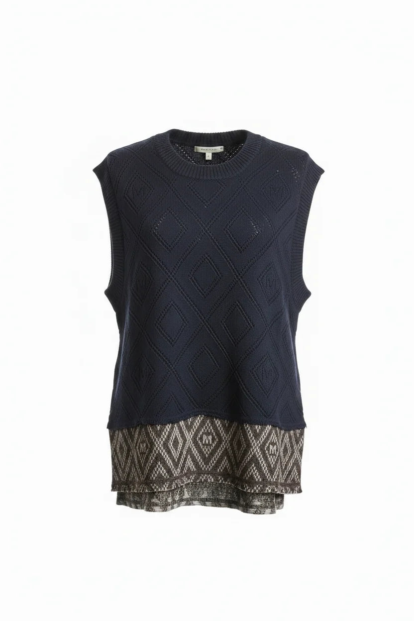 M.A. Dainty Easy Navy Vest