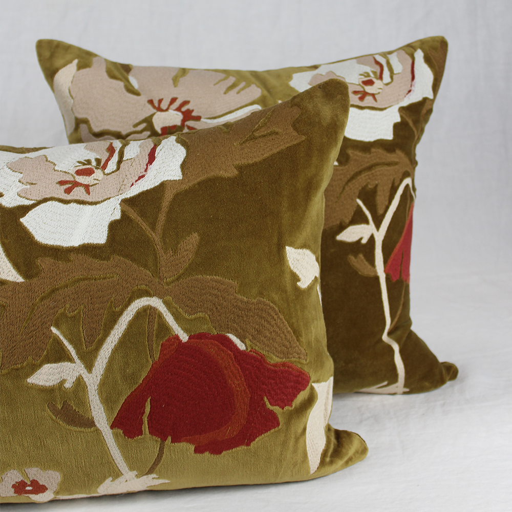 Haomy Bristol Embroidered Velvet Cushions