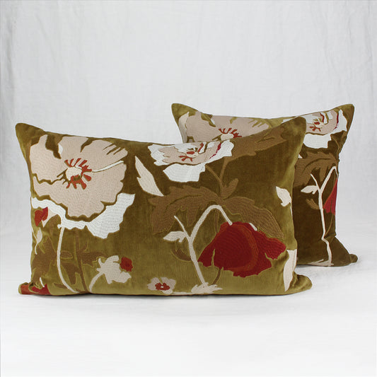 Haomy Bristol Embroidered Velvet Cushions