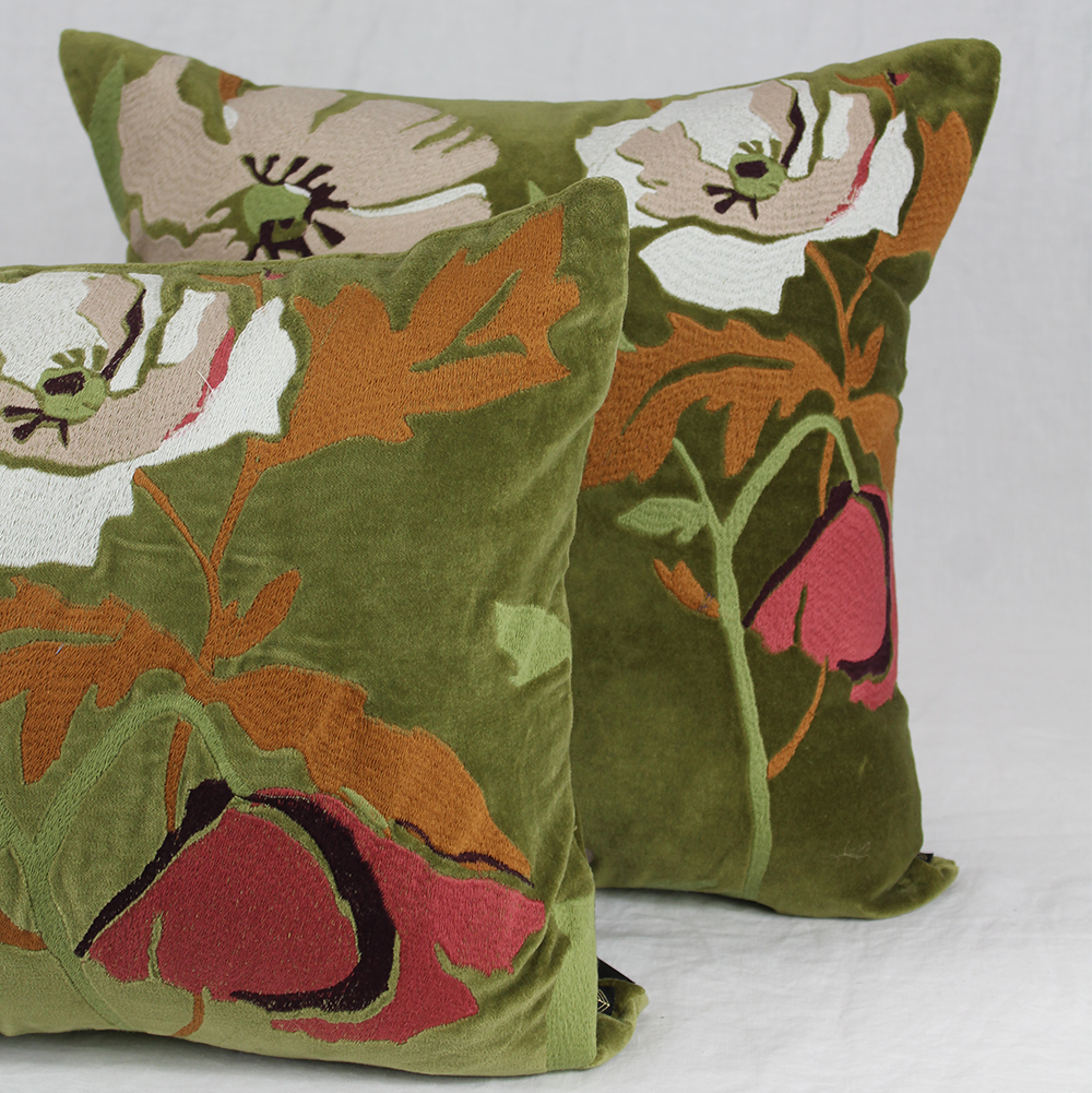 Haomy Bristol Embroidered Velvet Cushions