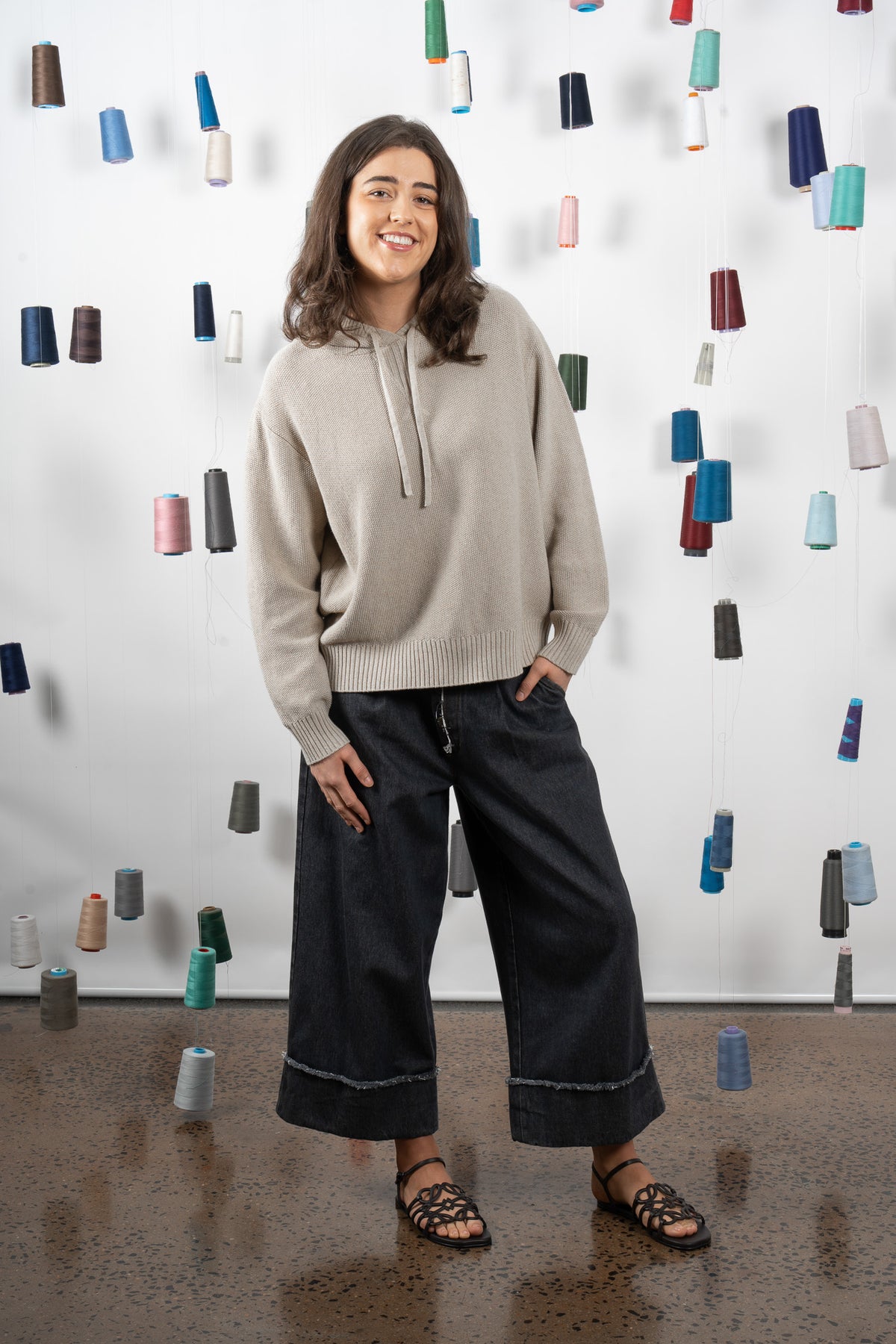 M.A. Dainty Caturra Hessian Linen Knit Hoodie