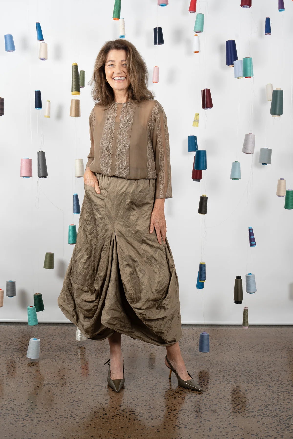 M.A. Dainty Montclair Cotton Metallic Skirt