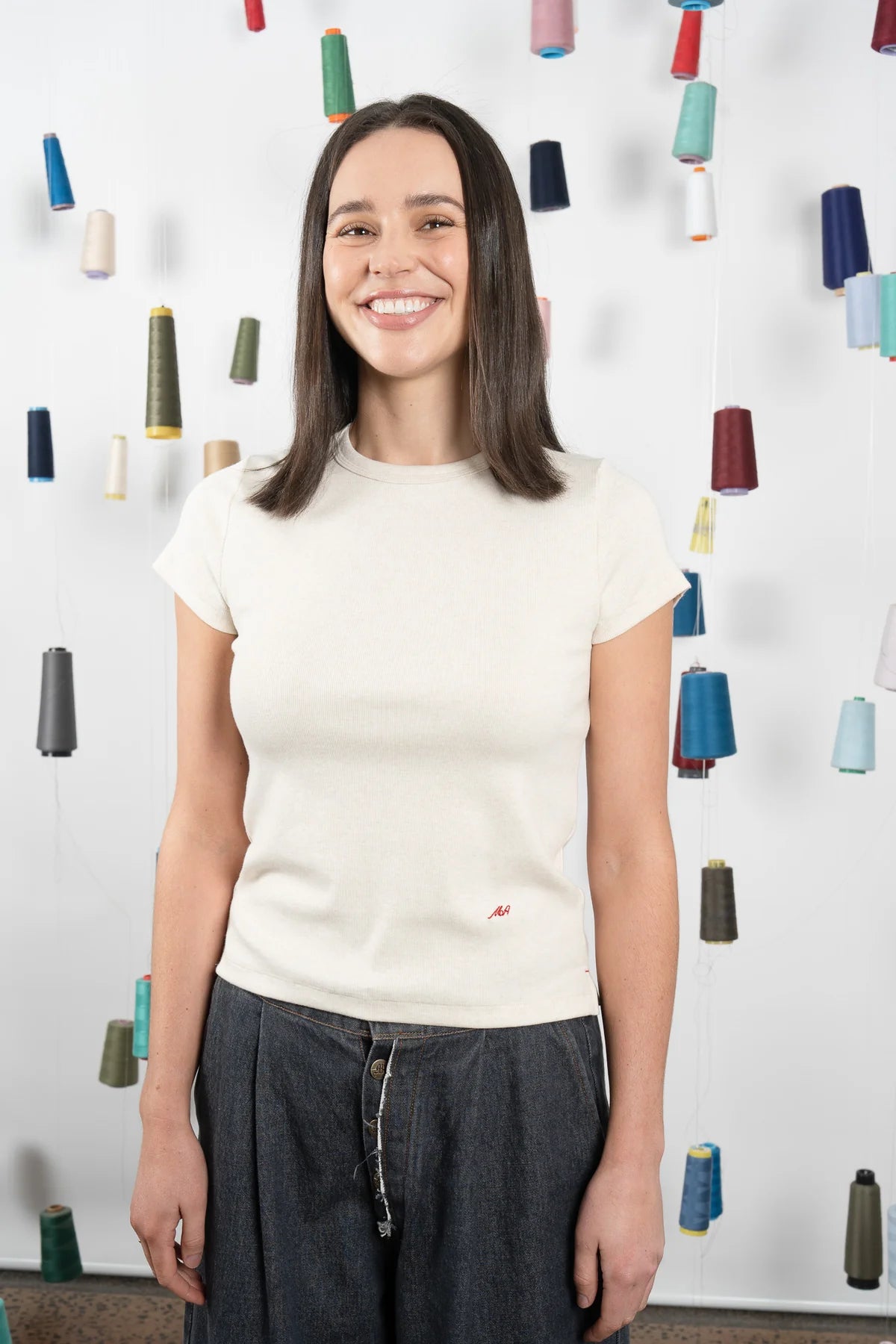 M.A. Dainty Rise Ecru Marle Tee