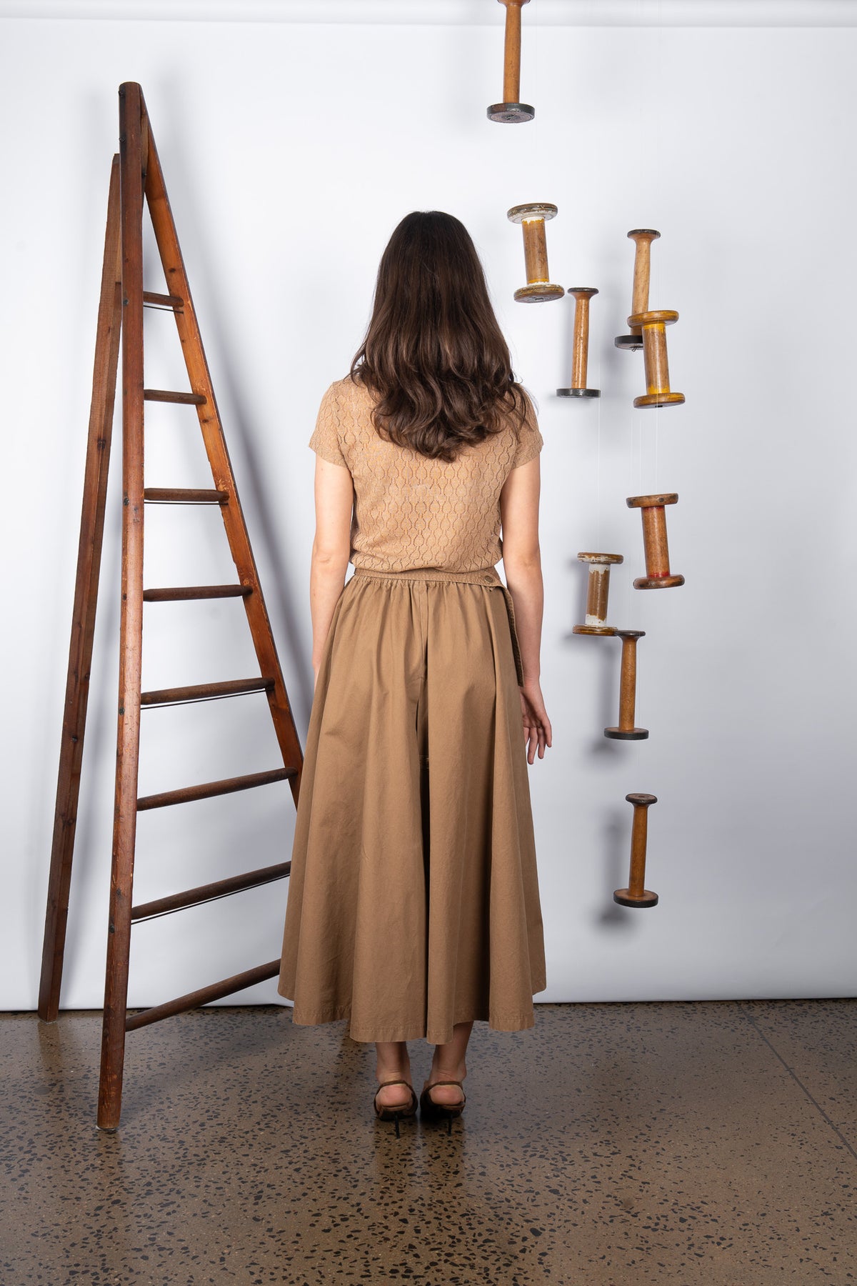 M.A. Dainty Bumper Tan Cotton Skirt